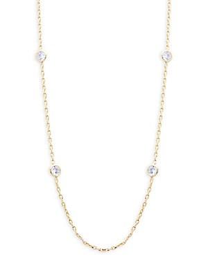 Saks Fifth Avenue Crystal Chain Station Necklace