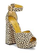 Charlotte Olympia Chantale Cheetah-print Calf Hair Platform Sandals
