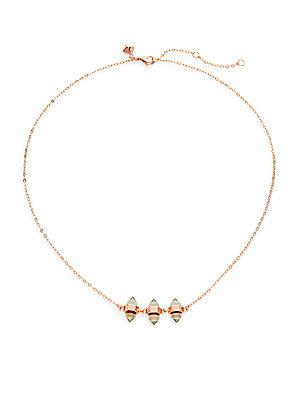 Rebecca Minkoff Triple Spike Pendant Necklace/rose Goldtone
