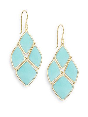 Ippolita Rock Candy Turquoise & Yellow Gold Four-stone Cascade Earrings