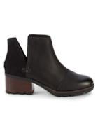 Sorel Cate Cutout Suede & Pebbled Leather Booties