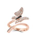 Effy 14k Rose Gold And Diamonds Butterfly Ring