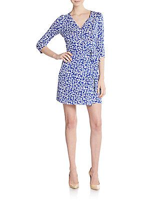 Diane Von Furstenberg New Julian Clover-print Cotton & Silk Jersey Wrap Dress
