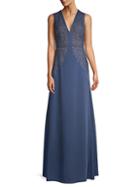 Bcbgmaxazria Embroidered Lace A-line Gown