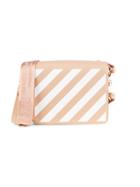 Off-white Structured Striped Leather Crossbody Bag