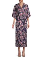 Alexia Admor Floral-print Kimono Wrap Maxi Dress