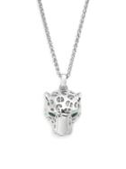 Effy 925 Sterling Silver Emerald Panther Pendant Necklace