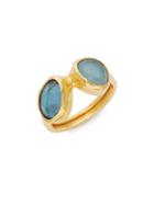 Gurhan One-of-a-kind 24k Yellow Gold Blue Topaz & Aquamarine Ring