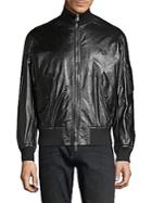 Valentino Leather Bomber Jacket