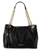 Valentino By Mario Valentino Verra Leather Chain Logo Shoulder Bag