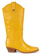 Sam Edelman Oakland Croc-embossed Leather Cowboy Boots