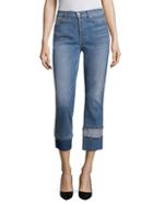 7 For All Mankind Edie Patchwork Cropped Jeans