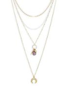 Panacea Crystal Layered Charm Necklace
