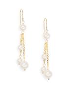 Effy 5mm-7mm White Round Freshwater Pearl & 14k Yellow Gold Drop Earrings