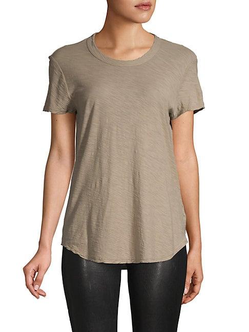 James Perse Short-sleeve Cotton High-low Tee