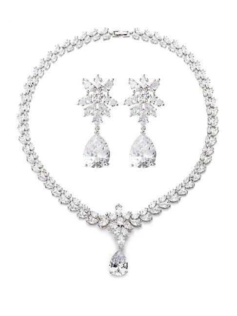 Eye Candy La Harper Crystal Statement Necklace And Drop Earrings Set