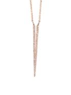 Ef Collection 14k Rose Gold & Diamonds Split Dagger Necklace