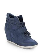 Ash Bowie Suede & Canvas Wedge Sneakers