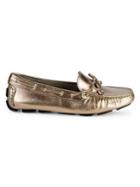 Saks Fifth Avenue Metallic Leather Driver Loafers