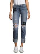 Joe's Smith Distressed Embroidered Rolled-cuff Jeans