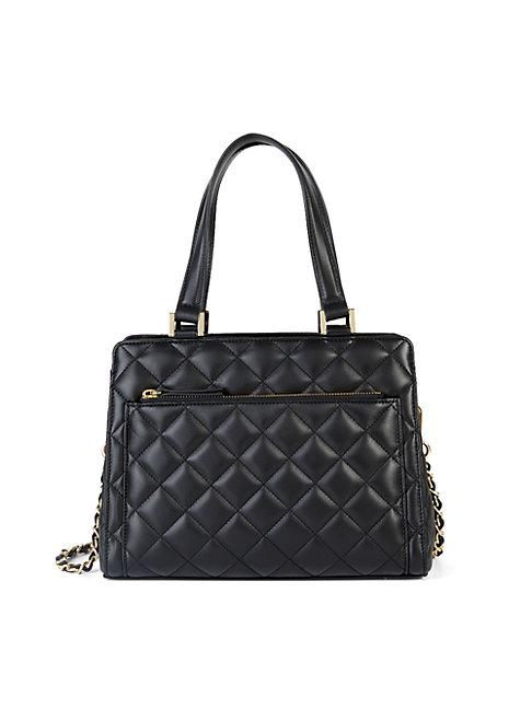 Saks Fifth Avenue Made In Italy Quilted Leather Satchel