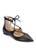 Saks Fifth Avenue Estyn Lace-up Leather Point Toe Flats