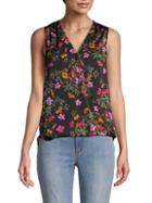 Ava & Aiden Floral Twist-front Top