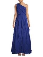Carmen Marc Valvo Infusion One-shoulder Chiffon Gown