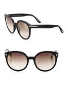 Tom Ford Eyewear Philippa 55mm Mirrored Oversized Round Sunglasses