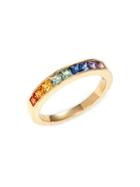 Effy 14k Yellow Gold & Multicolor Sapphire Band Ring
