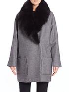 Andrew Marc Carine Fox Fur-shawl Coat