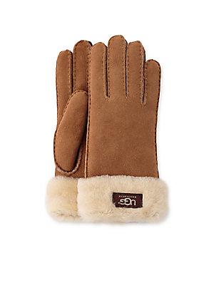 Ugg Turn-cuff Sheepskin-trimmed Leather Gloves