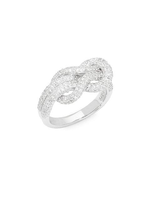 Effy 14k White Gold & Pave Diamond Ring