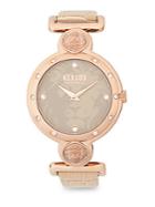 Versus Versace Stainless-steel Rose Gold Leather Strap Watch