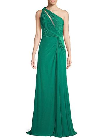Rene Ruiz Collection Draped One-shoulder Gown