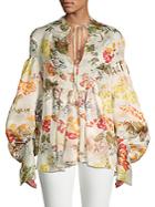Rosie Assoulin Swash Buckler Floral Silk Top