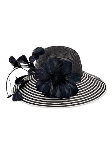 San Diego Hat Company Stripe Feather Woven Brim Hat