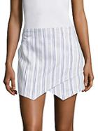 Bcbgmaxazria Asymmetrical Striped Mini Skirt