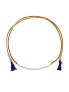Shashi Rachel 18k Gold-plated Beaded Leather Wrap Necklace