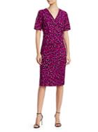 Escada Leopard-print Jersey Faux Wrap Dress