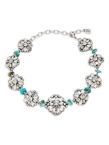 Dannijo Betsy Swarovski Crystal & Synthetic Turquoise Necklace