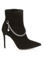 Gianvito Rossi Annie Chain-trimmed Suede Ankle Boots