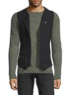 Rnt23 Collared Zip And Button Vest