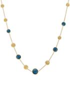 Marco Bicego Jaipur Color 18k Yellow Gold & London Blue Topaz Station Necklace