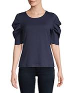 Vince Camuto Textured Draped-sleeve Top