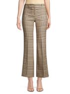 Michael Kors Cropped Stretch Wool Plaid Trousers