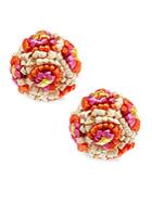 Red Valentino Straw Clip-on Earrings