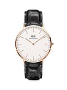 Daniel Wellington Classic Reading Leather & Stainless Steel Strap Watch