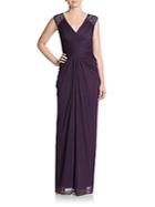 Adrianna Papell Shirred Column Gown