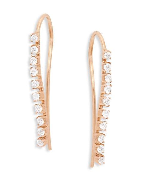 Hueb 18k Rose Gold & Diamond Drop Earrings